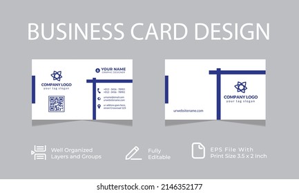 Simple business card template Vector illustration