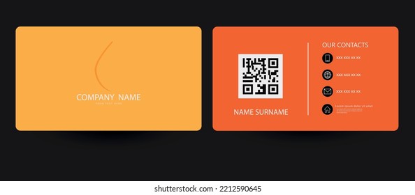 Plantilla simple de tarjeta de visita. Gráficos vectoriales. prospecto editable