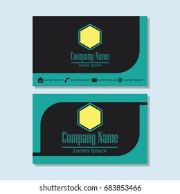 simple business card template for your business identity and logo. vector illustration