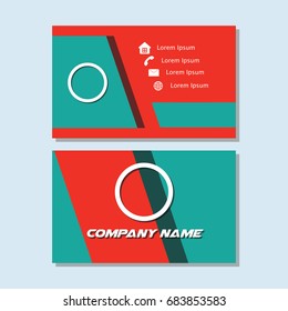 simple business card template for your business identity and logo. vector illustration