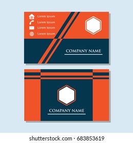 simple business card template for your business identity and logo. vector illustration
