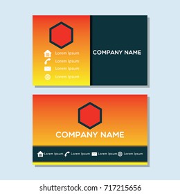 simple business card template for your business identity and logo. vector illustration