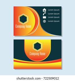 simple business card template for your business identity and logo. vector illustration