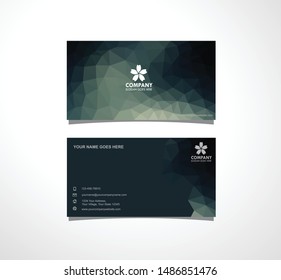 Simple Business Card templates with geometric background.