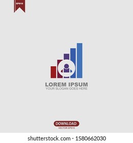 Simple business chart concept logo vector design