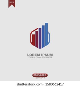 Simple business chart concept logo vector design