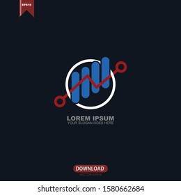 Simple business chart concept logo vector design