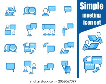simple business communication related vector line icon set