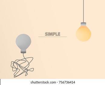 Simple business concept with light bulb as an creative idea. Vector illustration.