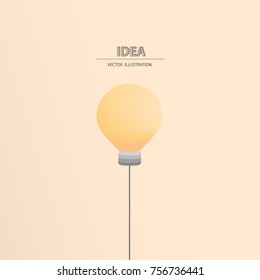 Simple business concept with light bulb as an creative idea. Vector illustration.