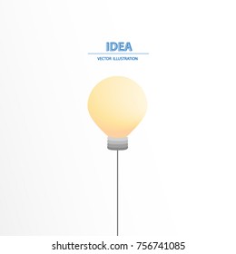 Simple business concept with light bulb as an creative idea. Vector illustration.