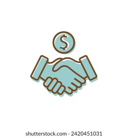 Simple of Business Cooperation Related Vector Line Icon. Partnership, Synergy, Interaction