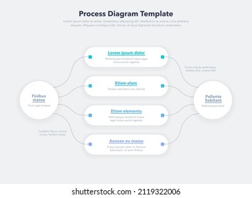 Simple business diagram template with four stages. Easy to use for your website or presentation.
