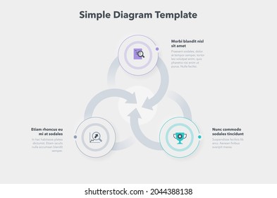 Simple business diagram with three steps. Easy to use for your design or presentation.