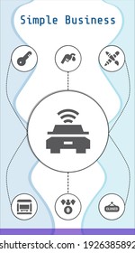 Simple Business Editable Infographic Template With Icons Of Graphic Design, Closed, Bitcoin, Door Key, Gas Station, Electric Car, Bus Stop