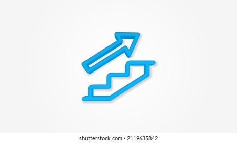 Simple Business flat line Icon of Career Path. Growth Advancement Vector Illustration. Realistic vector symbol colorful transparent shadow design