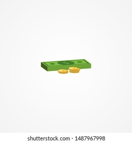Simple Business Flat Vector of Cash Money Icon Design Template. Financial Background with US Money Vector Image. Colorful Paper Money Vector Illustration.