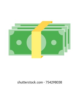 Simple Business Flat Vector of Cash Money Icon Design Template. Colorful Paper Money Vector Illustration.