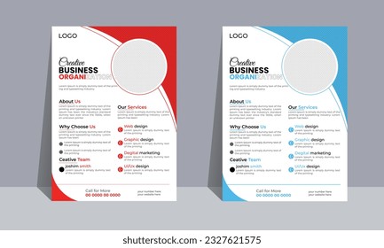 simple business flyer design for solution, business flyer vector, print ready template