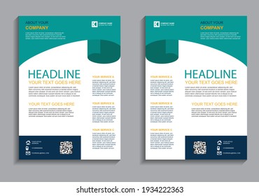 Simple Business flyer layout template. Brochure modern cover design, annual report, poster in A4  size with geometric and wavy  lines for business market on white background, vector illustration
