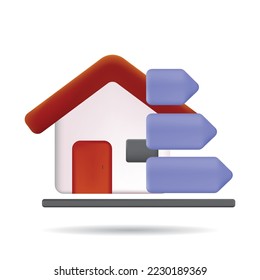 Simple business icon from Energy Saving Related Vector 3d Icons. Contains such Icons as Energy Cost, Power Consumption Level, Greenhouse. Money, leaves, savings, energy investments and much more.