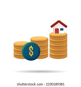 Simple business icon from Energy Saving Related Vector 3d Icons. Contains such Icons as Energy Cost, Power Consumption Level, Greenhouse. Money, leaves, savings, energy investments and much more.