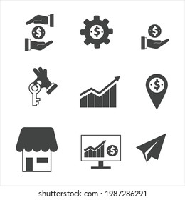 Simple Business icons set. Universal Business icon to use in web and mobile UI, set of basic UI Business elements