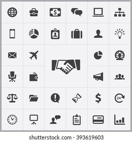 Simple Business icons set. Universal Business icon to use in web and mobile UI, set of basic UI Business elements