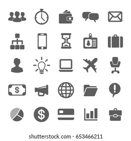 Simple Business icons set. Universal Business icon to use in web and mobile UI, set of basic UI Business elements