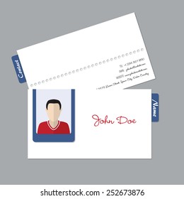 Simple business id card with photo on front