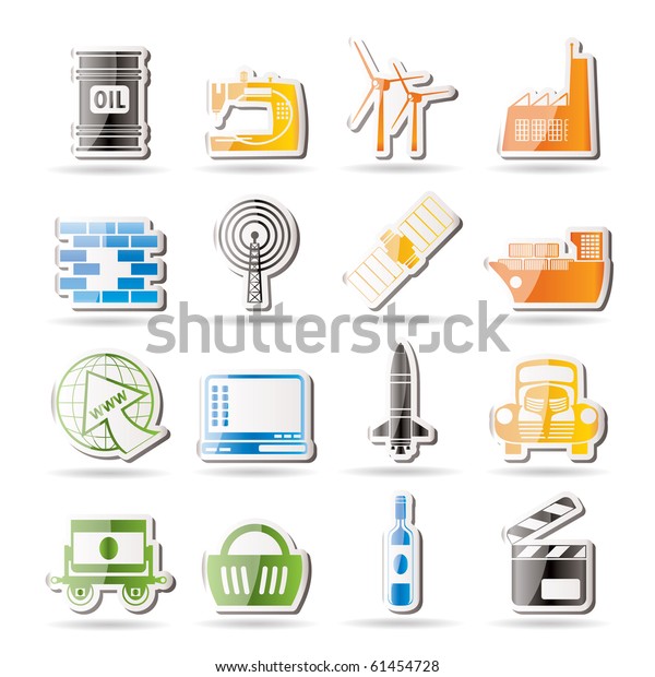 Simple\
Business and industry icons- vector icon\
set