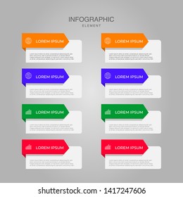 Simple business infographic design template with eight option, process or step for business presentation