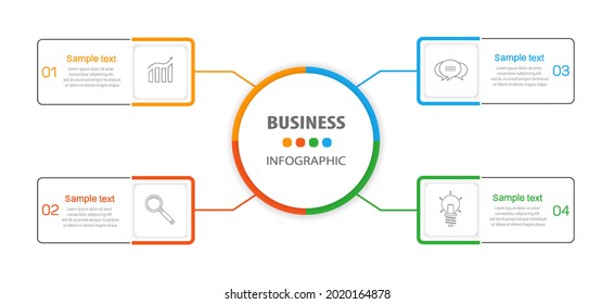 Simple business  infographic design template with 4 options. Can be used for workflow layout, diagram, annual report, web design, steps or processes 