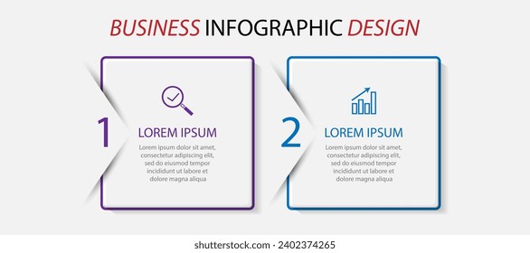 simple business infographic design with thin lines, there are two interconnected parts. Great for business presentations, flow diagrams, your banners