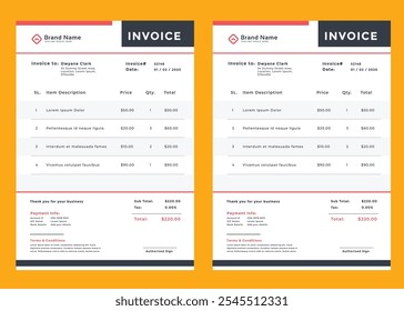 modelo de NFF comercial simples. A Folha de Papel Modelo de NFF Criativa Inclui Contabilidade, Preço, Imposto e Quantidade. Com variação de cor Vetor ilustração de Finanças