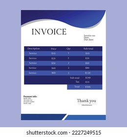 Simple business invoice template design
