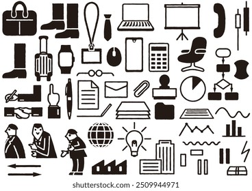 Simple business item icon set