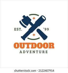 simple business logo about adventure in mountain nature,camping and survival