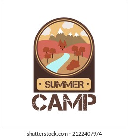 simple business logo about adventure in mountain nature,camping and survival