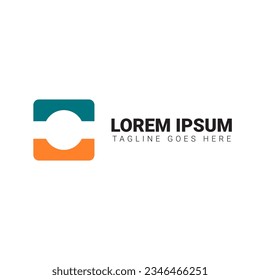 simple business logo design circle inside a box.