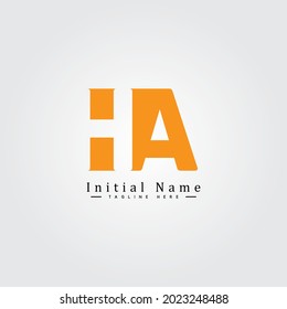 Logotipo comercial simple para la carta inicial HA - Logotipo vectorial mínimo