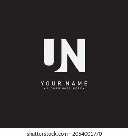 Simple Business Logo for Initial Letter UN - Minimal Text Logo