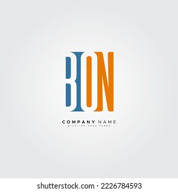 Simple Business Logo for Initial Letter BON - Alphabet Logo