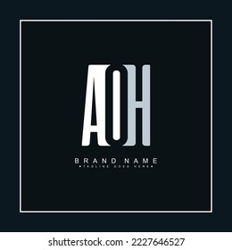 Simple Business Logo for Initial Letter AOH - Alphabet Logo