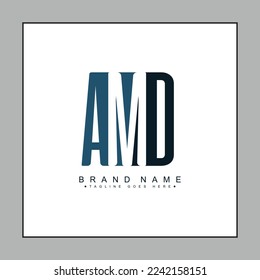 Simple Business Logo for Initial Letter AMD - Alphabet Logo