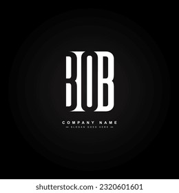 Logotipo comercial sencillo para la carta inicial BOB - Logo alfabético