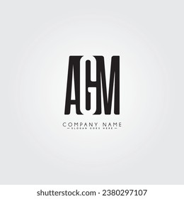 Simple Business Logo for Initial Letter AGM - Alphabet Logo