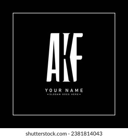 Logotipo comercial sencillo para la carta inicial AKF - Logo alfabético