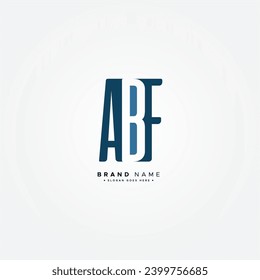 Logotipo comercial sencillo para la carta inicial ABF - Logo alfabético