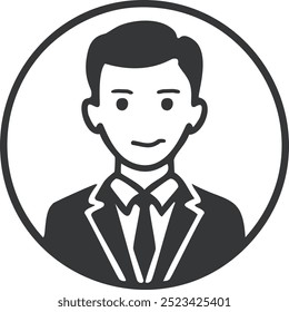 Simple business man icon on whie background